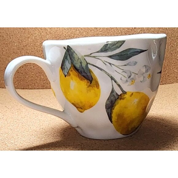 Grace Fine Porcelain Lemon Flower Textured Tea Cup Coffee Mug 6 oz Teaware - Picture 3 of 6